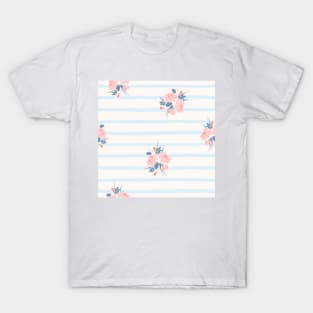 Pink FLower Wallpaper Print T-Shirt